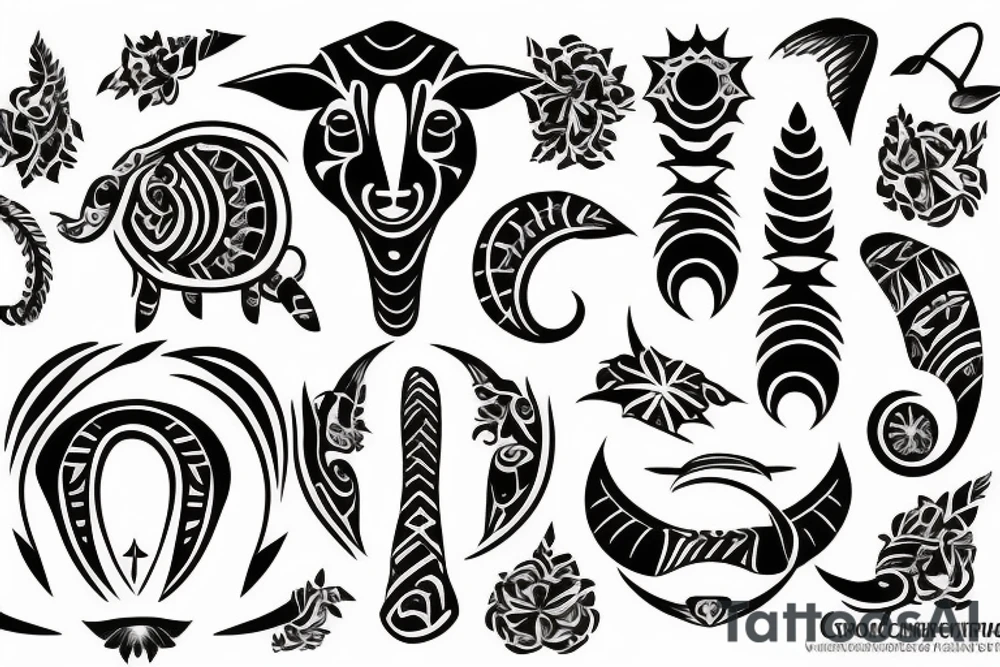 Saggitarius capricorn taurus cancer tattoo idea
