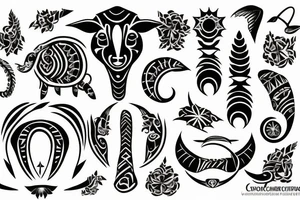 Saggitarius capricorn taurus cancer tattoo idea