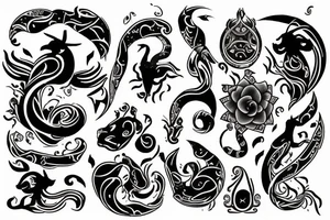 Saggitarius capricorn taurus cancer tattoo idea