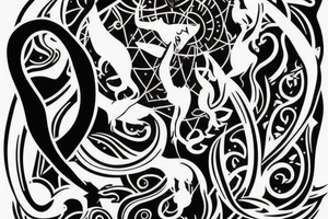 Saggitarius capricorn taurus cancer full back tattoo idea