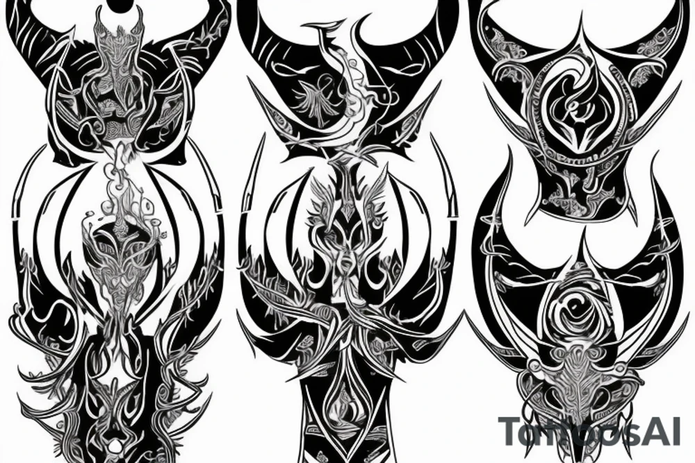 Saggitarius capricorn taurus full back tattoo idea