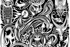 Saggitarius capricorn full back tattoo idea