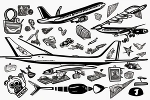 airplane with cheese tattoo idea