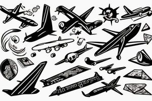 airplane with cheese tattoo idea