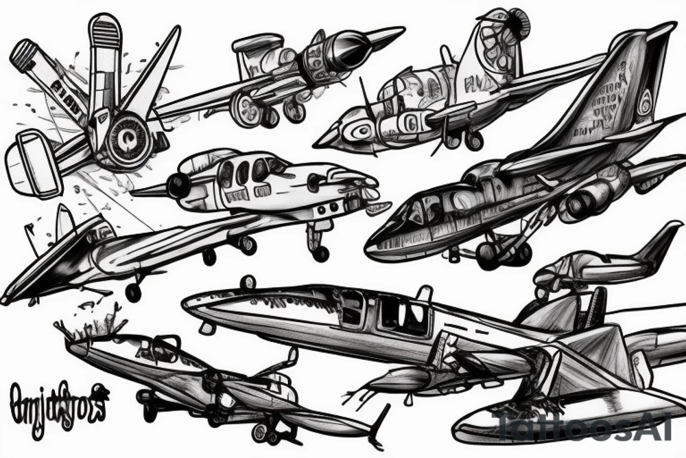 best friends who like aviation tattoo idea