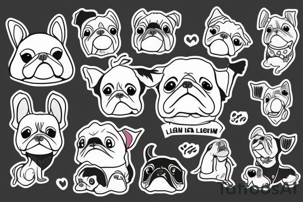 Lilo and stitch as a Pekingese dog tattoo idea