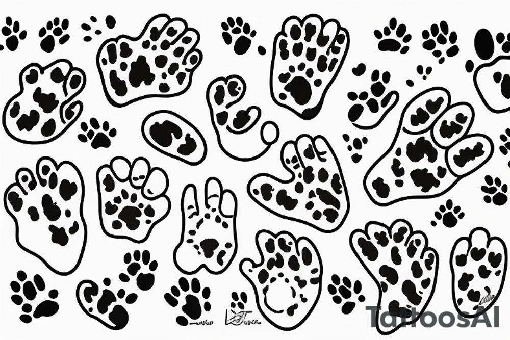 Dog paw inside written “lilo” tattoo idea