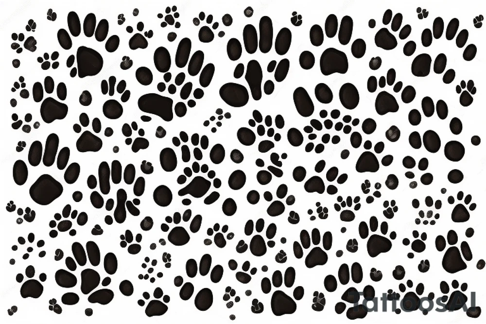 Dog paw inside written “lilo” tattoo idea