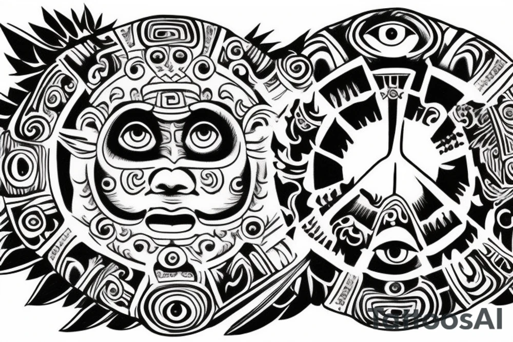 Chest peace one eyeball and for the pupil put the Mayan calendar tattoo idea