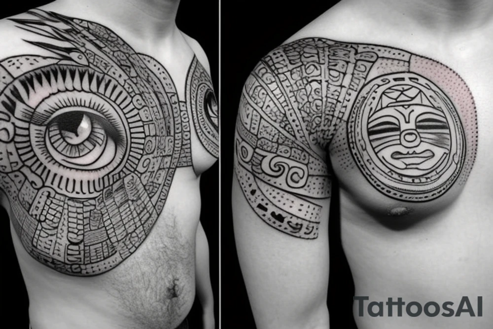 Chest peace one eyeball and for the pupil put the Mayan calendar tattoo idea