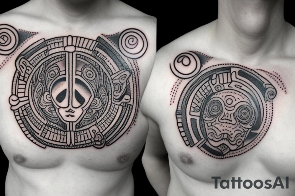 Chest peace one eyeball and for the pupil put the Mayan calendar tattoo idea
