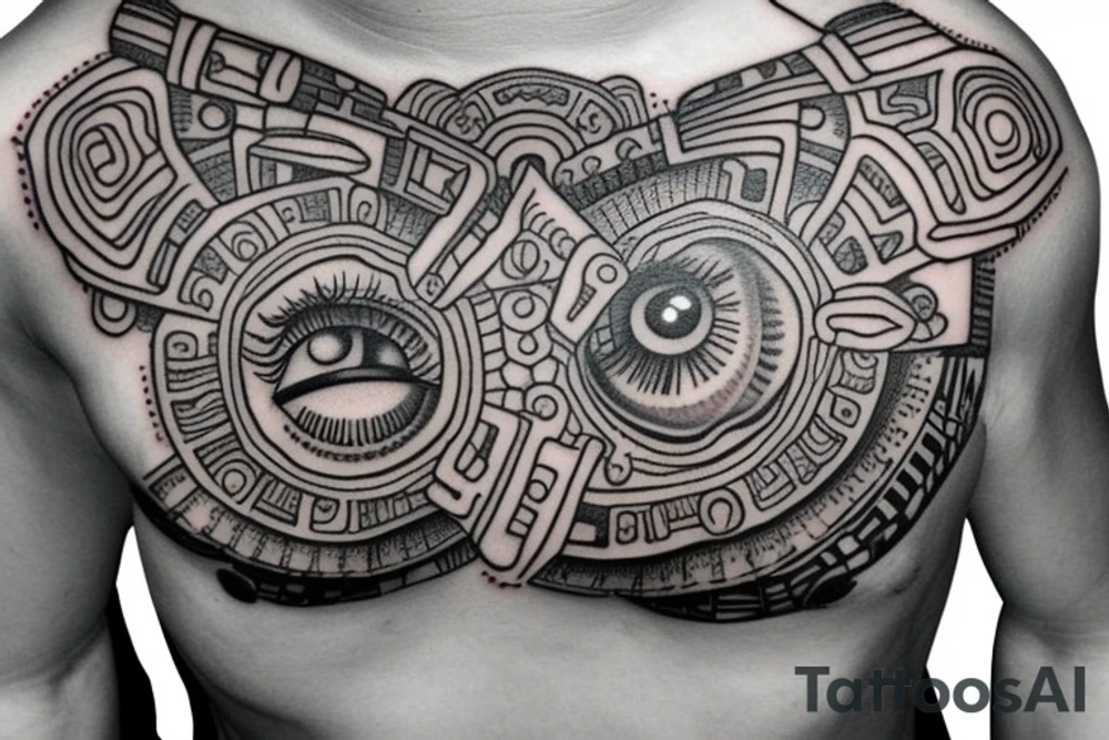 Chest peace one eyeball and for the pupil put the Mayan calendar tattoo idea