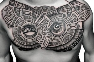 Chest peace one eyeball and for the pupil put the Mayan calendar tattoo idea