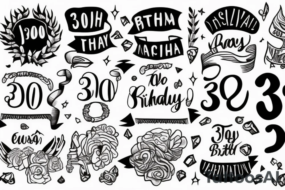A sign for 30th birthday including a motivation sentence in ancient languages tattoo idea