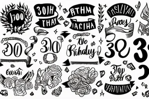 A sign for 30th birthday including a motivation sentence in ancient languages tattoo idea