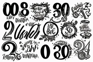 A sign for 30th birthday including a motivation sentence in ancient languages tattoo idea