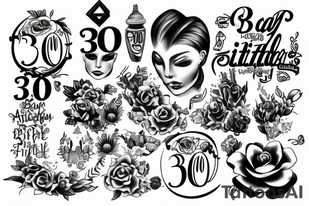 A memorial for 30th birthday tattoo idea