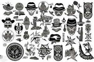 combine the country maps of Mexico and Vietnam through the middle tattoo idea