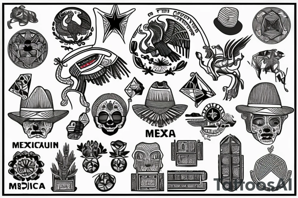 combine the country maps of Mexico and Vietnam through the middle tattoo idea