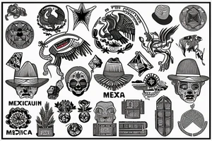 combine the country maps of Mexico and Vietnam through the middle tattoo idea