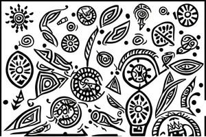 Line Tattoo which is very tiny representing mom dad and brother in warli format including my fiancé joining my life tattoo idea