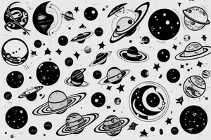 outerspace, planets, black hole, astronaut tattoo idea