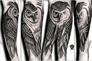 flying owl tattoo idea