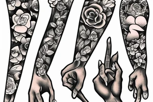 so long we become the flowers
two hands tattoo idea