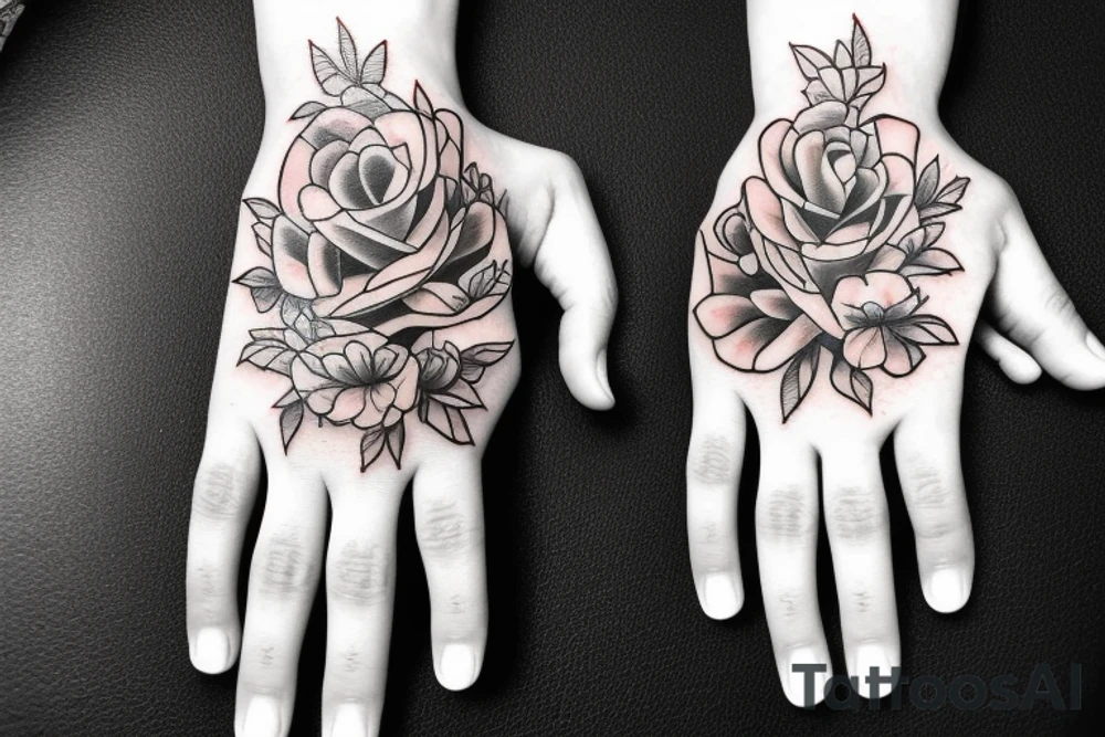so long we become the flowers
two hands tattoo idea
