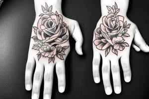 so long we become the flowers
two hands tattoo idea