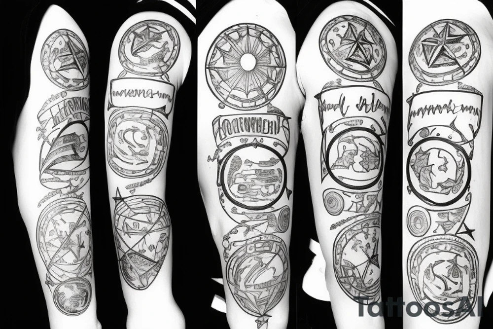 To the stars and back and three times around the world tattoo idea