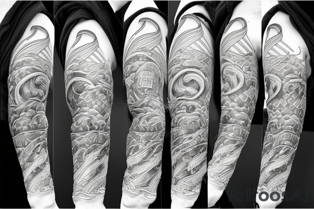 firefighter with axe and hose tattoo idea