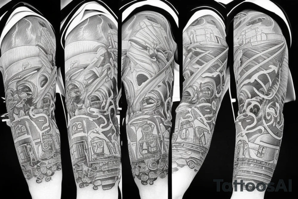 firefighter with axe and hose tattoo idea