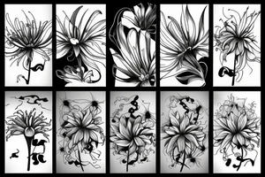 spider lily flower with a dragon tattoo idea