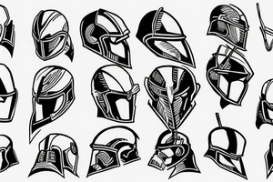 spartan helmet disintegrates into pixels tattoo idea