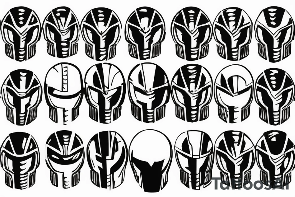 spartan helmet disintegrates into pixels tattoo idea