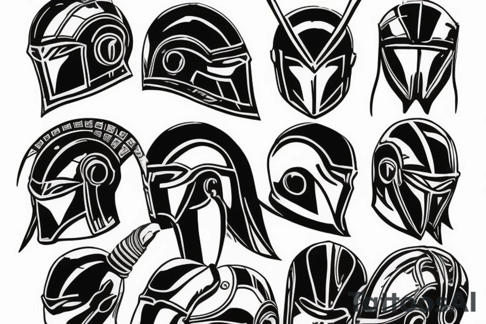 spartan's digital helmet tattoo idea
