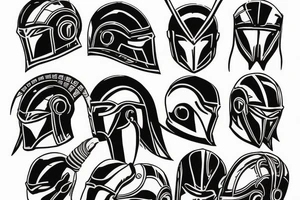 spartan's digital helmet tattoo idea