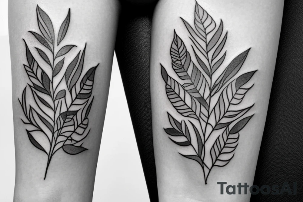 Big tattoo on the hip, little flowers, leaves and any nature tattoo idea