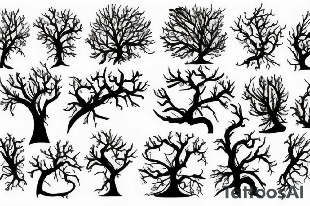 Tree in style borderlands tattoo idea