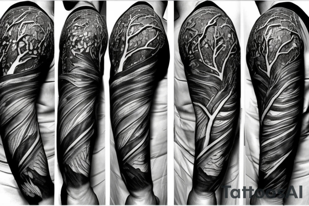 Tree in style borderlands tattoo idea