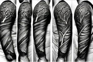 Tree in style borderlands tattoo idea