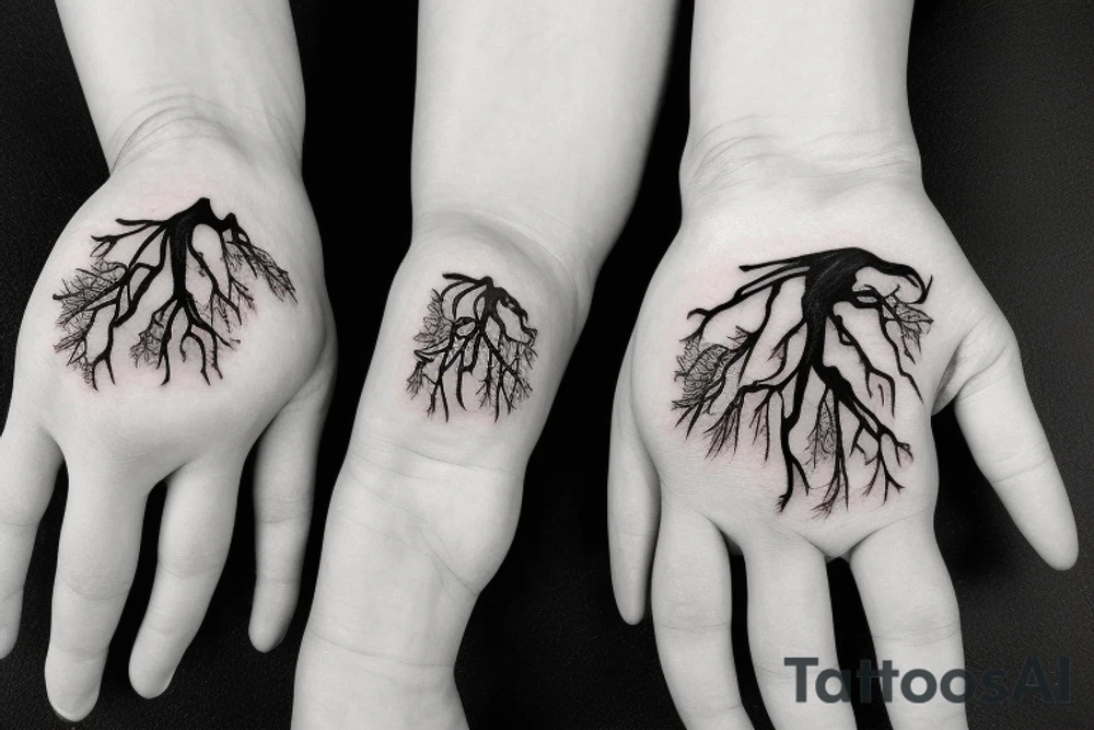 a withered tree grows from the palm of your hand tattoo idea a withered tree grows from the palm of your hand tattoo idea