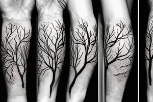 a withered tree grows from the palm of your hand tattoo idea