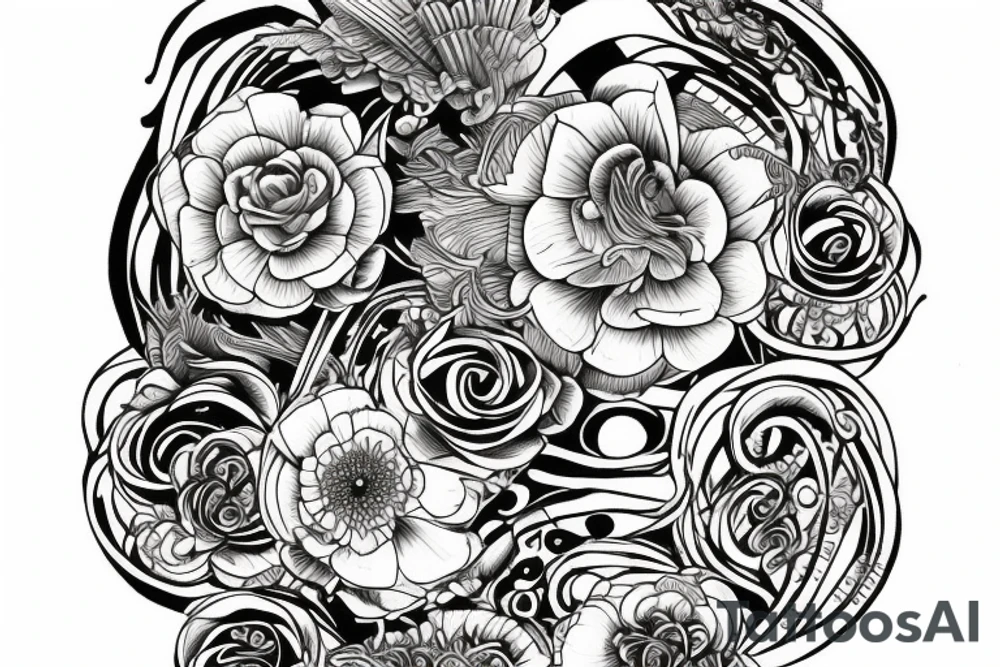 Big peonis is on the hip tattoo idea