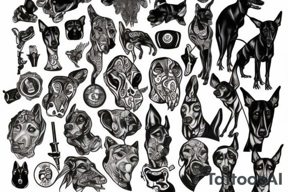 Chicano Style Dobermann tattoo idea