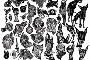 Chicano Style Dobermann tattoo idea