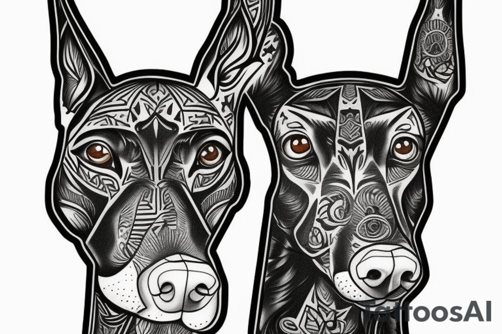 Chicano Style Dobermann tattoo idea
