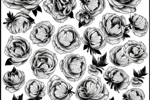 Big tattoo on the hip, peonies tattoo idea