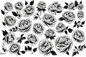 Big tattoo on the hip, peonies tattoo idea